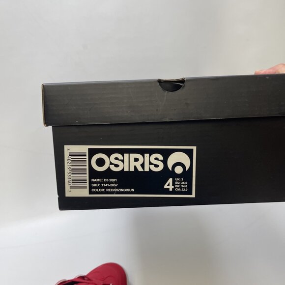 OSIRIS 1141-2857 D3 2001 Men's 4 (5.5 wom) Red/Rizing/Sun Synthetic Skate Shoe - Picture 9 of 12